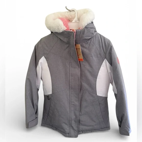ZeroXposur Size 10/12 Pink and Gray Kids Ski Jacket